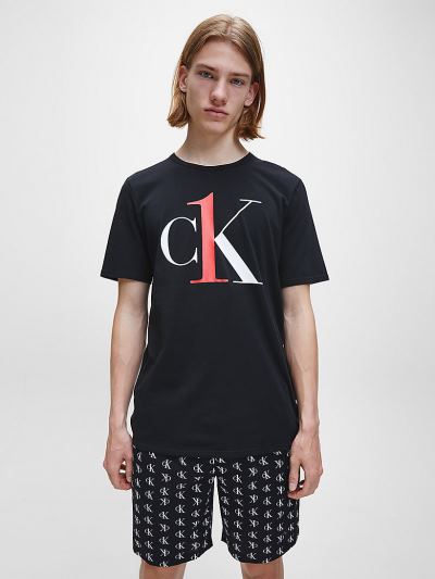 Calvin Klein Ruhák HU465817 | Calvin Klein CK One Férfi Lounge Póló Fekete / Fehér